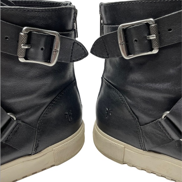 Frye | Gia Moto High Top 8 Black Leather - Picture 5 of 12